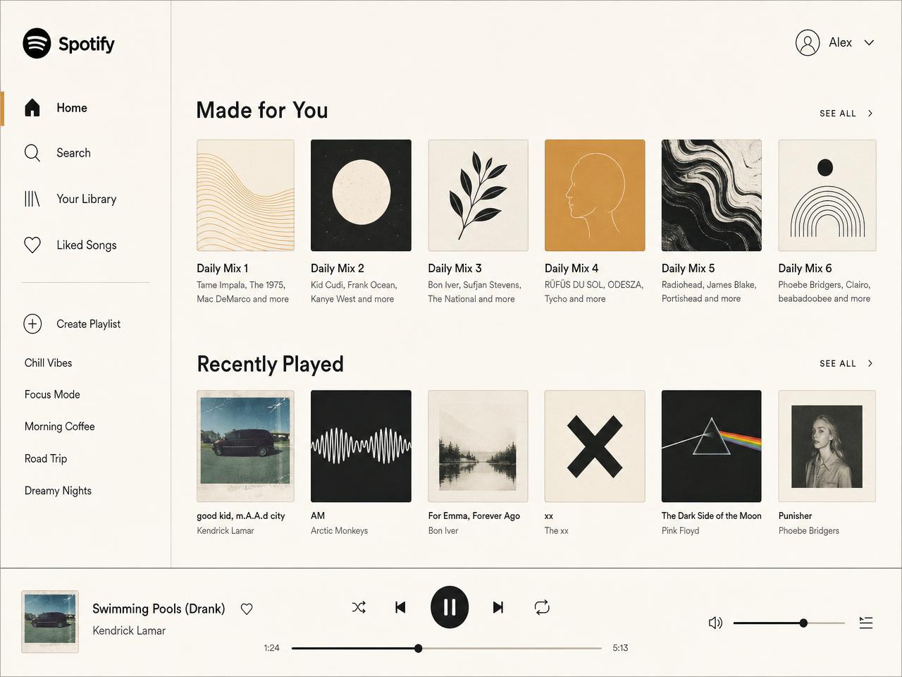 Spotify Clone interface preview